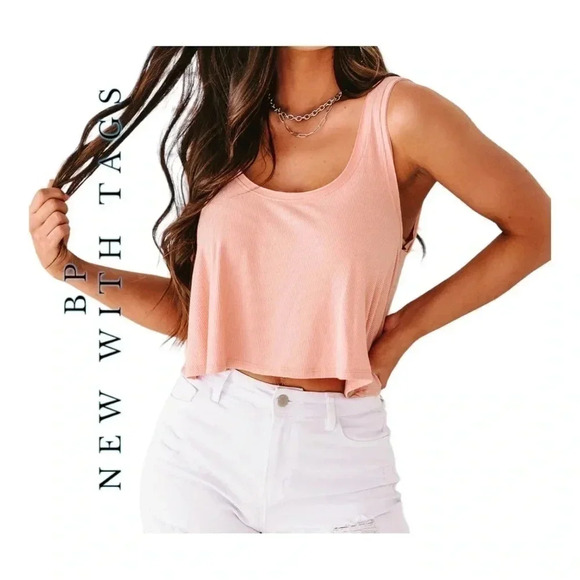 Bp‎ CROPPED TANK TOP SIZE 1X SALMON IN COLOR - Picture 1 of 11